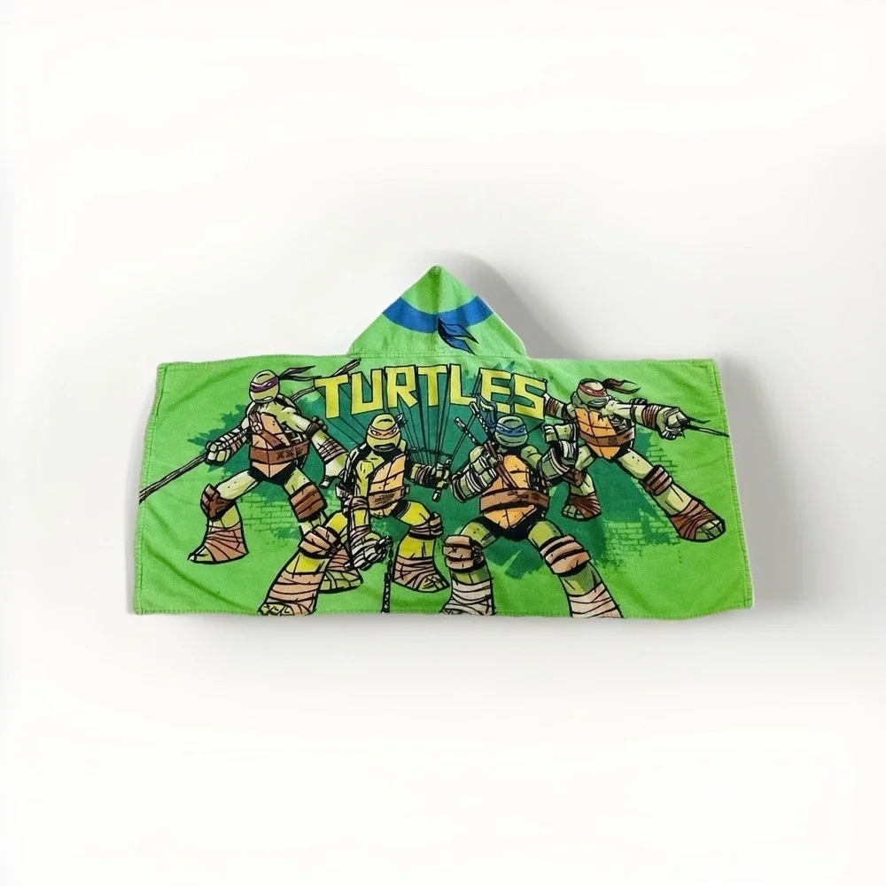 Vintage Hooded Teenage Mutant Ninja Turtles TMNT Towel Beach Bath Nickelodeon 45